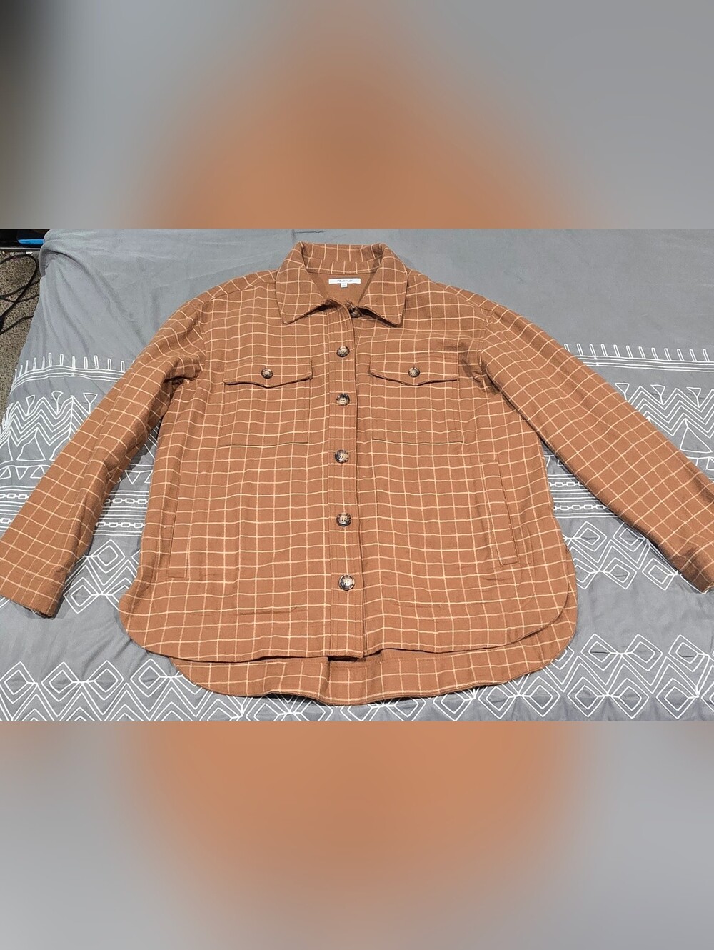 Madewell Waffleback Branner Shirt Jacket In Windowpane Size Medium